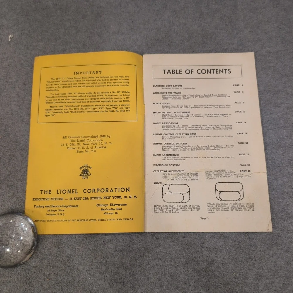 1948 Lionel Trains Instructions for Assembling and Operating Manual Form 703 - Picture 3 of 6